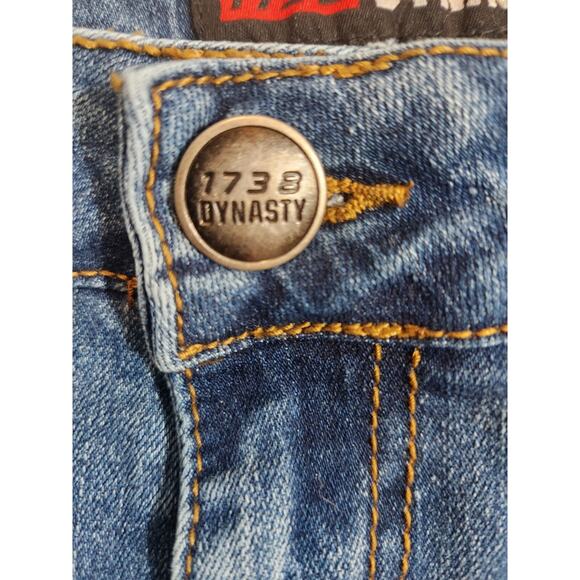 Dynasty Jeans 1738 Distressed Straight Leg Vintage Wash Denim Bottoms Size 36 - Picture 7 of 9
